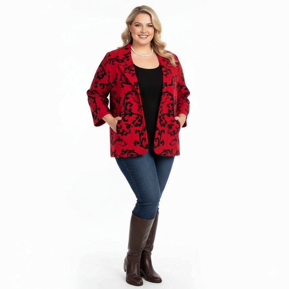 New COLDWATER CREEK 2X One Button Closure Coat Jacket WARM!
